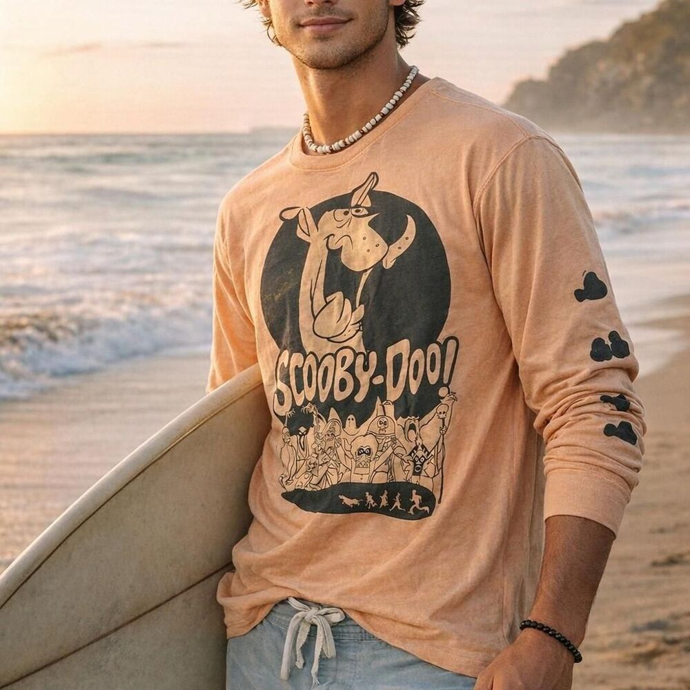 Vtg Scooby-Doo Long Sleeve Tee small unisex– Surfer Skate retro beach cartoon